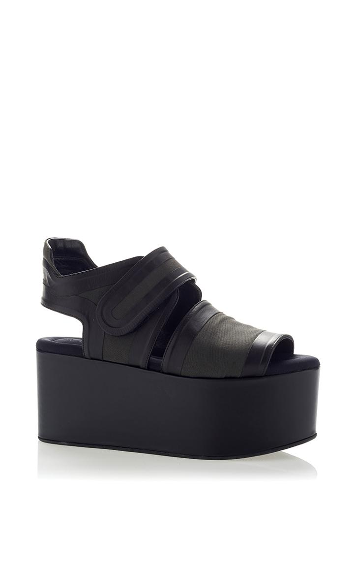 Marni Canvas Black Wedge Shoe