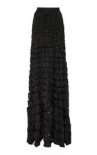 Naeem Khan Satin-trimmed Tulle Maxi Skirt