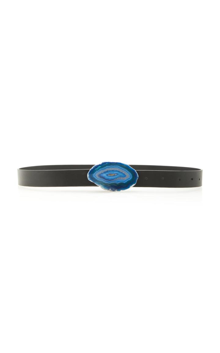 Gabriela Hearst Skinny Agate Leather Belt