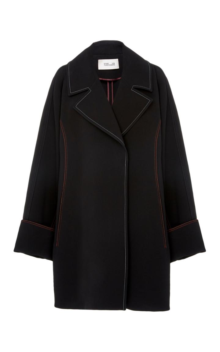 Diane Von Furstenberg Long Sleeve Collard Trench