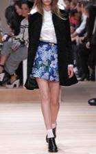 Carven Faux Astrakhan Coat With Rabbit Fur Collar