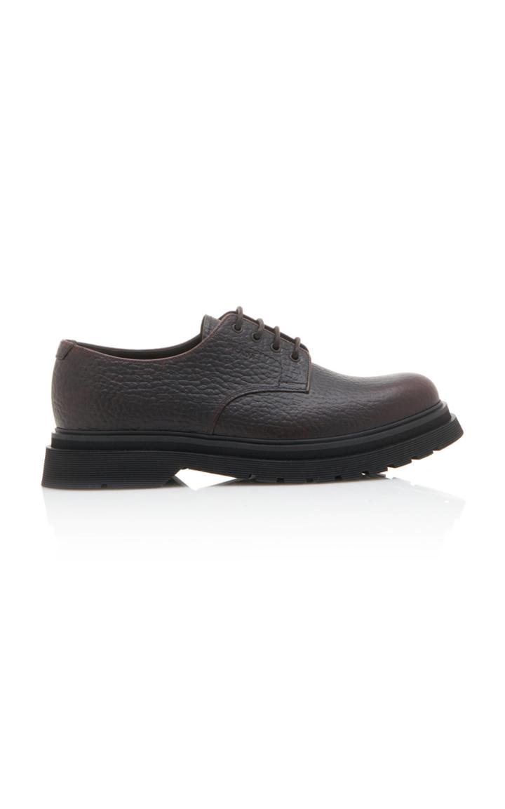 Prada Textured-leather And Rubber Derby Shoe