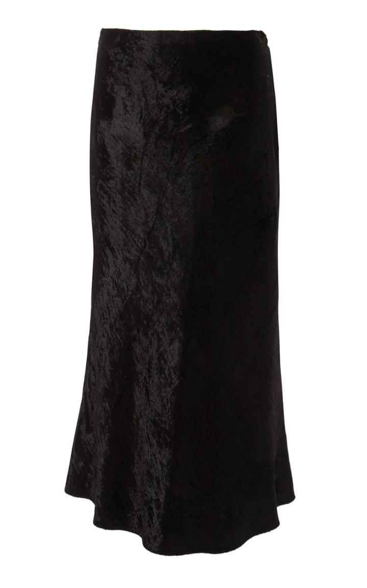 Brock Collection Periwinkle Velvet Midi Skirt