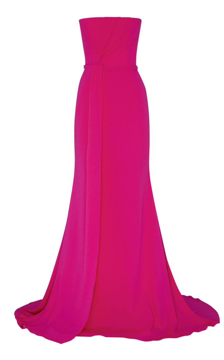 Alex Perry Garnet Strapless Satin Crepe Gown