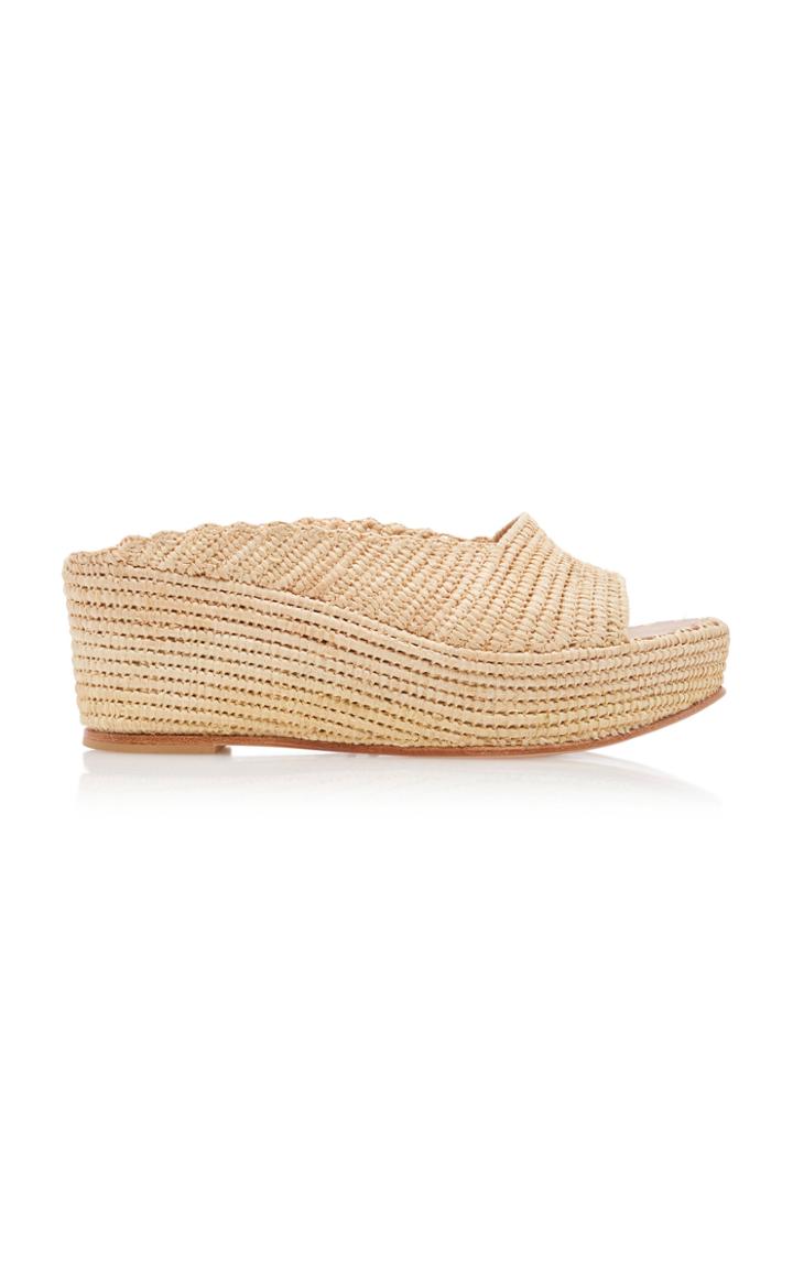 Carrie Forbes Arte Raffia Platform Wedge Sandals