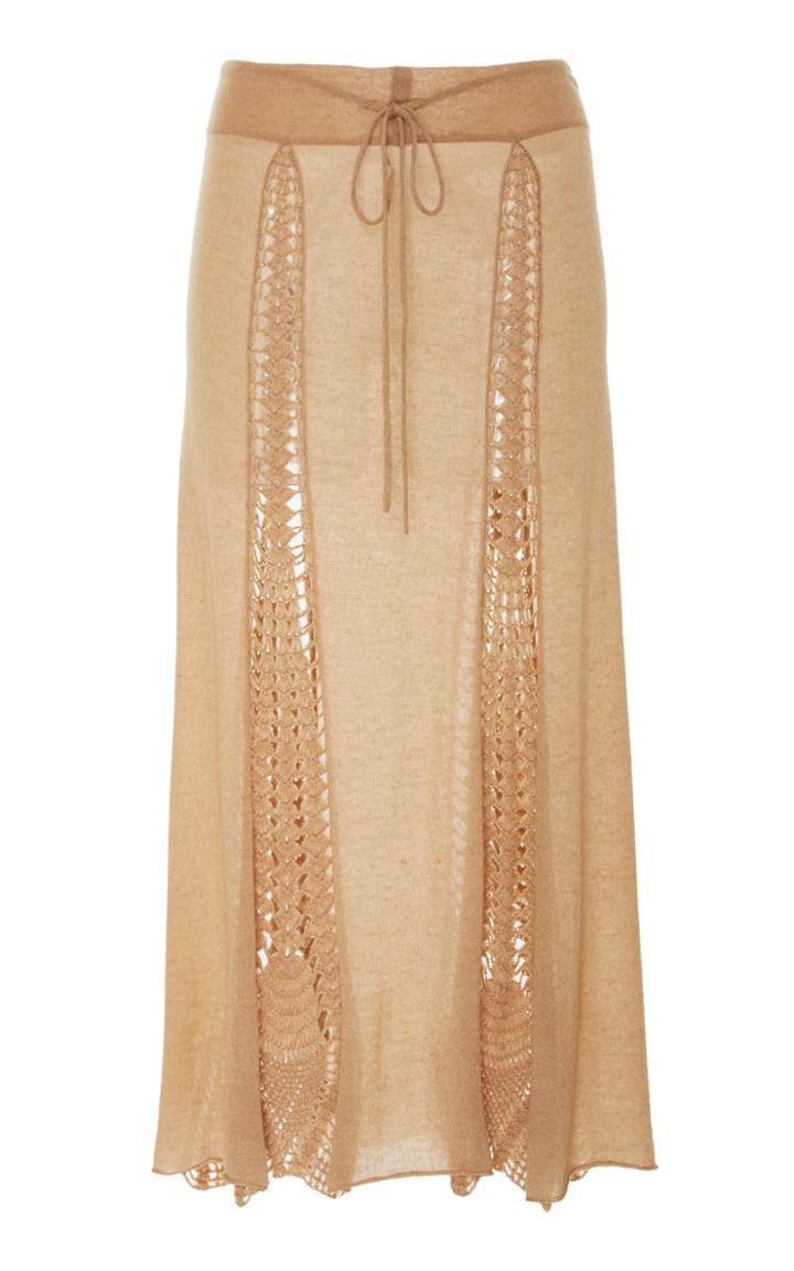 Ryan Roche Drawstring Skirt With Crochet Inserts