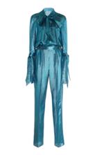 Roland Mouret Horden Tie-detailed Lurex Jumpsuit