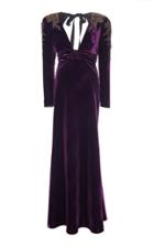 Dundas Appliqud Velvet Gown Size: 36