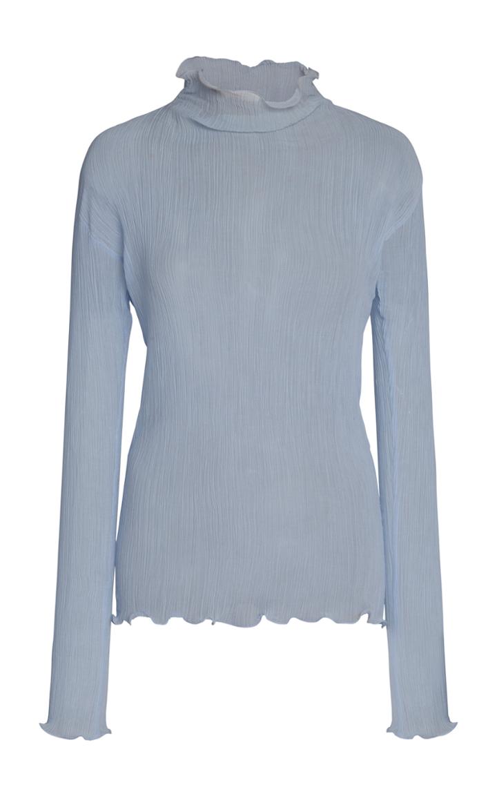Jw Anderson Filled Hem Cotton-blend Mock-neck Top