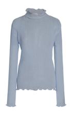 Jw Anderson Filled Hem Cotton-blend Mock-neck Top