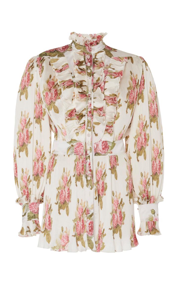 Paco Rabanne Floral Printed Satin Blouse