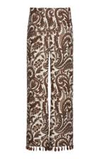 Rosie Assoulin Printed Fringed Linen Straight-leg Pants