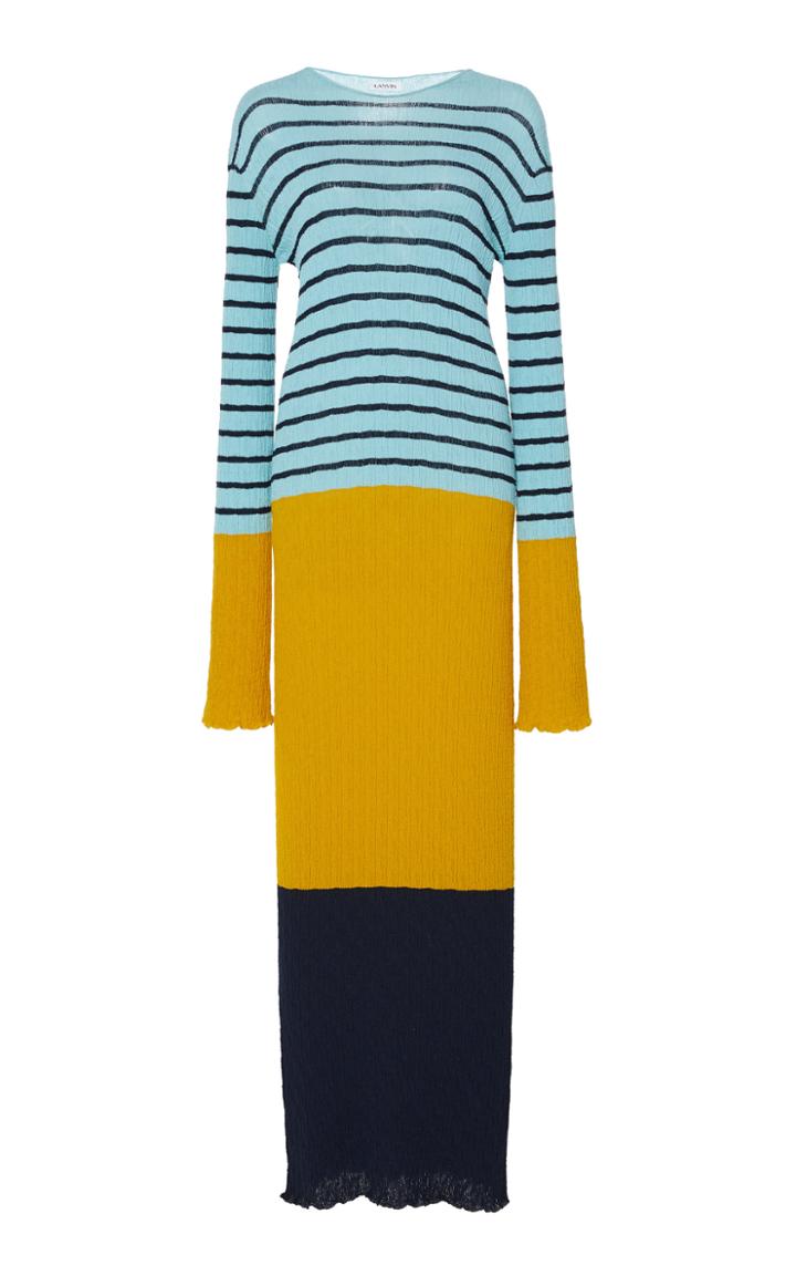 Moda Operandi Lanvin Striped Cotton-blend Knitted Maxi Dress Size: Xs