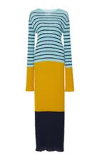 Moda Operandi Lanvin Striped Cotton-blend Knitted Maxi Dress Size: Xs