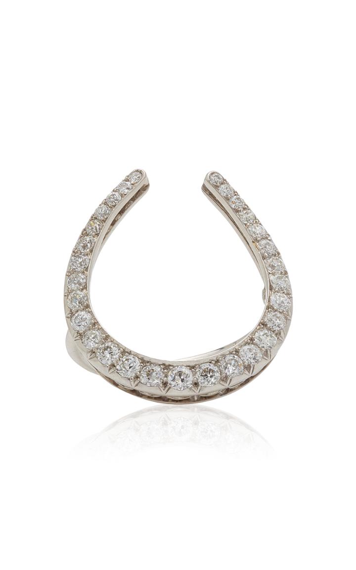 Moda Operandi Stephanie Windsor 18k White Gold Edwardian Large Horseshoe Ring