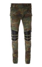 Balmain Faux Leather Inserts Slim Jean
