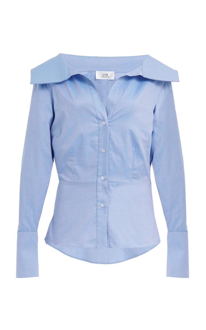 Victoria Victoria Beckham Cotton Poplin Off-the-shoulder Shirt
