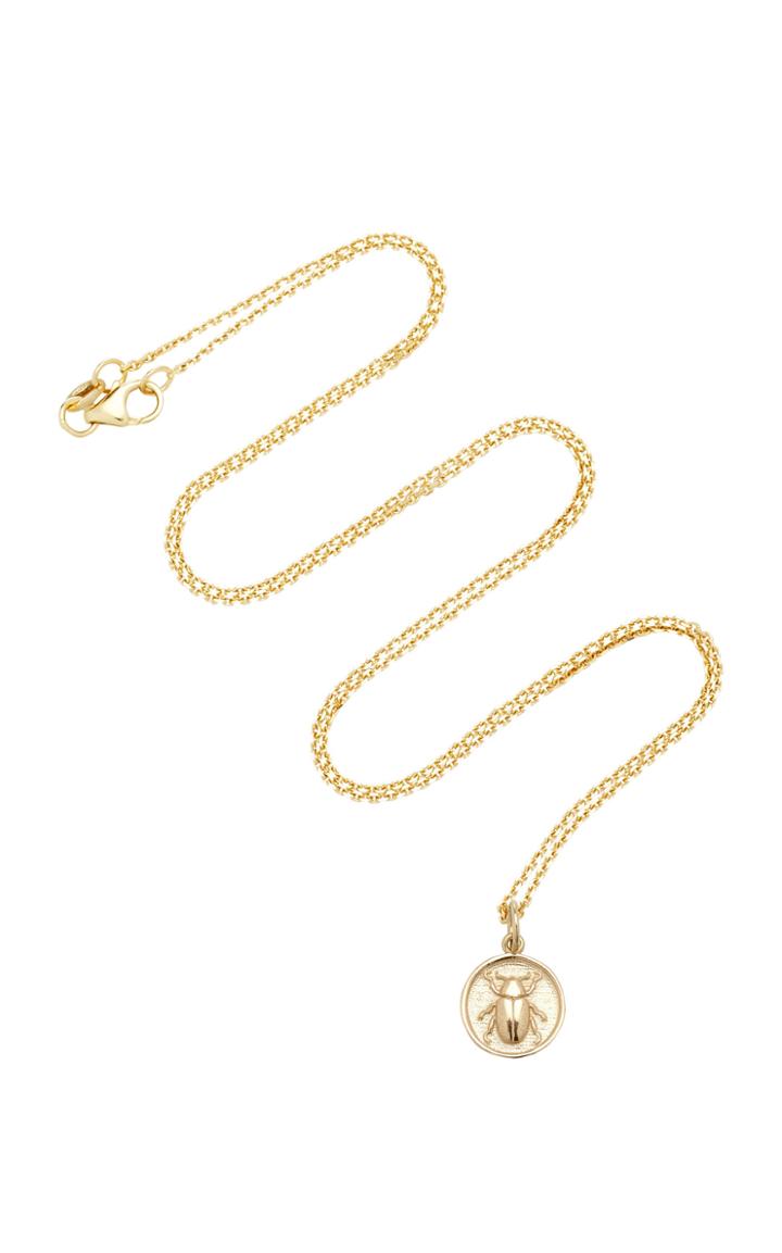 With Love Darling Beetle Totem 14k Gold Necklace