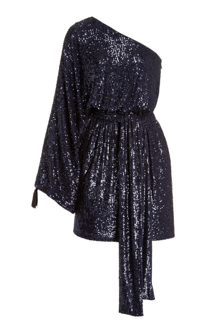 Dundas Sequined One-shoulder Mini Dress
