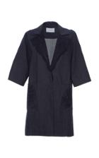 Luisa Beccaria Denim Coat With Lace Details