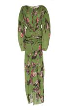 Preen By Thornton Bregazzi Ofira Ruched Floral-print Pliss Maxi Dress