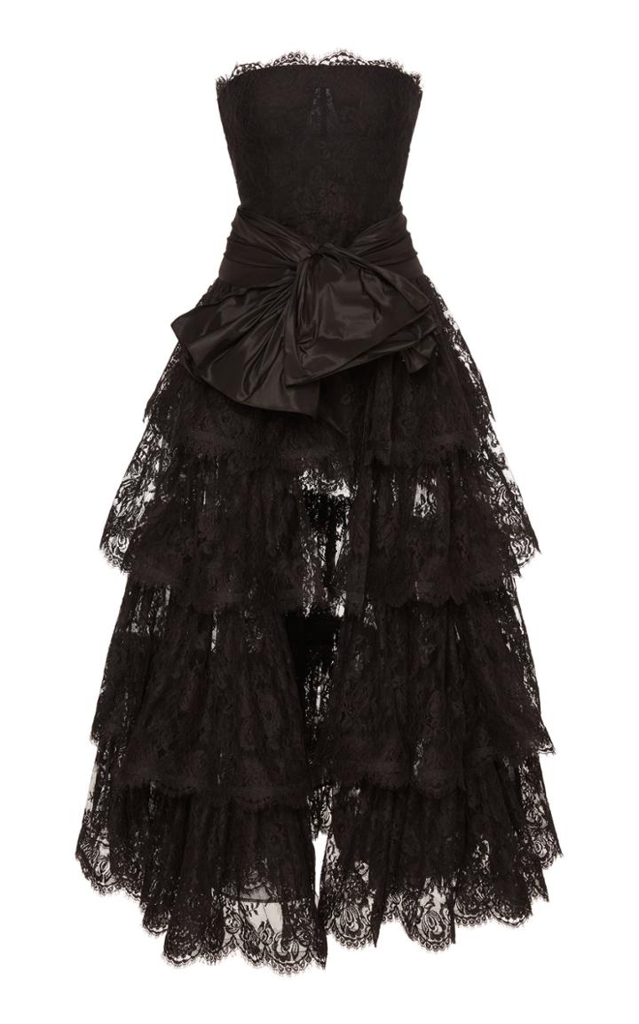 Moda Operandi Oscar De La Renta Tiered Lace Gown Size: 2