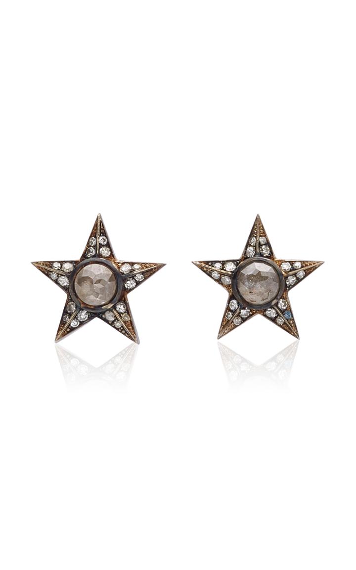 Moda Operandi Sylva & Cie 18k White Gold And Diamond Earrings