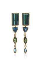 Djaya Levy 18k Gold Tourmaline And Topaz Earrings
