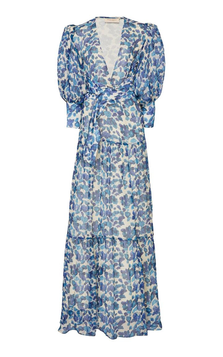 Adriana Degreas Floral-print Silk-chiffon Maxi Dress