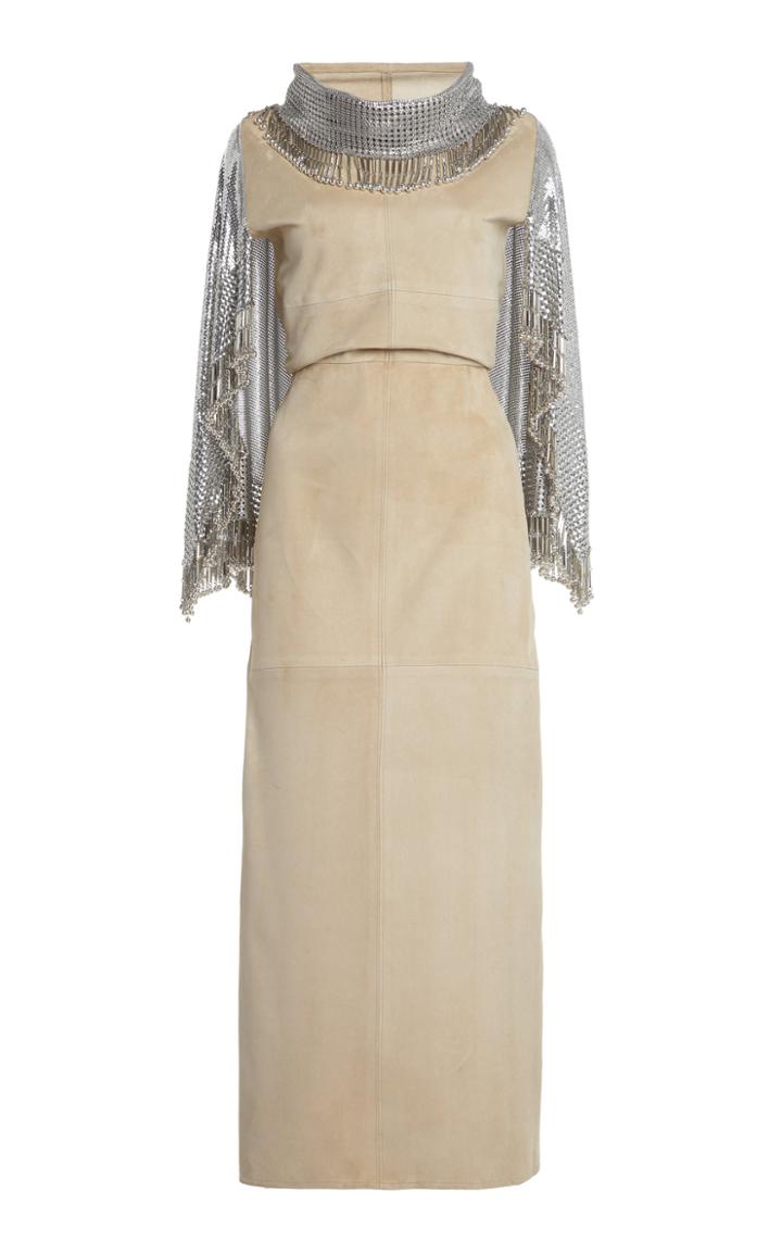 Moda Operandi Paco Rabanne Cape-effect Suede Dress