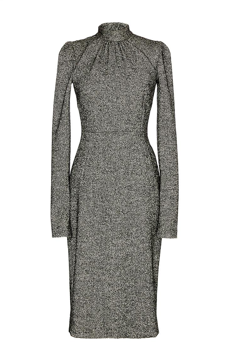 Dolce & Gabbana Grey Virgin Wool Turtleneck Dress