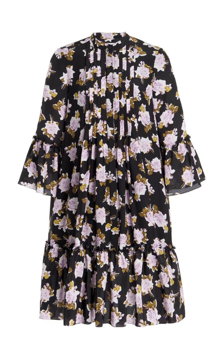 Moda Operandi Erdem Winford Bibbed Silk Dress