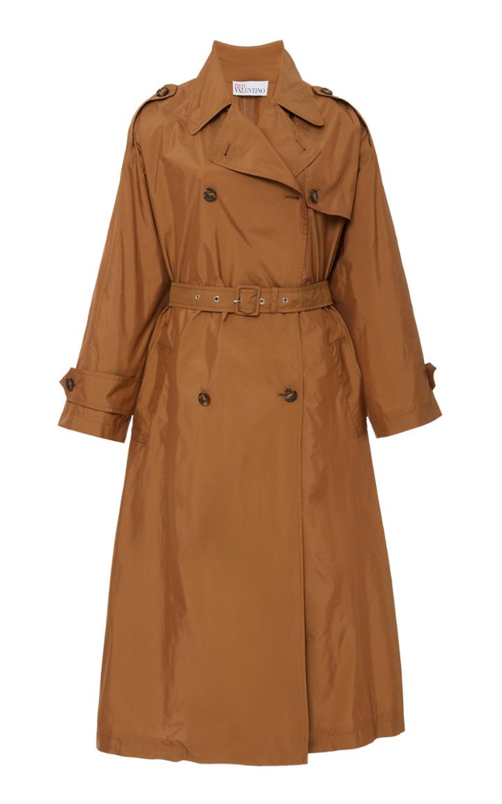 Red Valentino Double-breasted Belted Taffeta Trench Coat