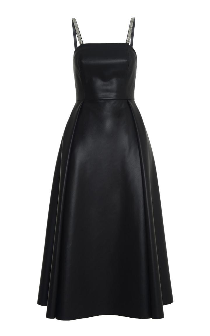 Anouki Crystal-embellished Leather-effect Midi Dress