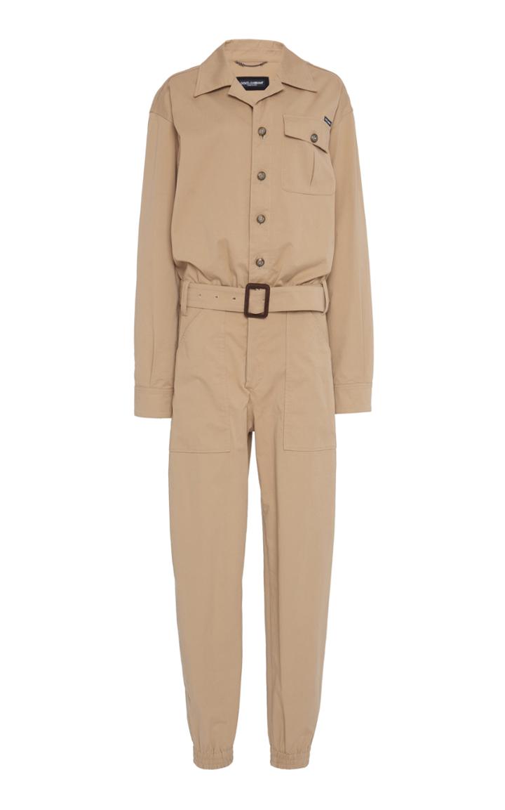 Dolce & Gabbana Belted Stretch-cotton Jumpsuit