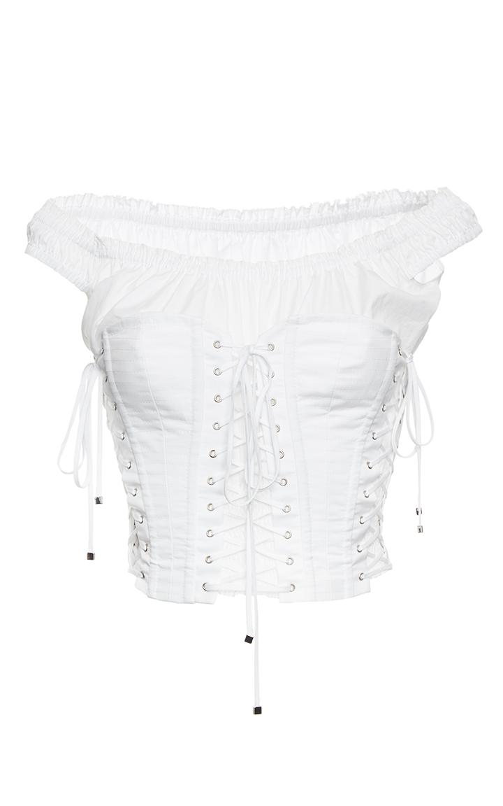 Dolce & Gabbana Cotton Poplin Off-the-shoulder Corset Top