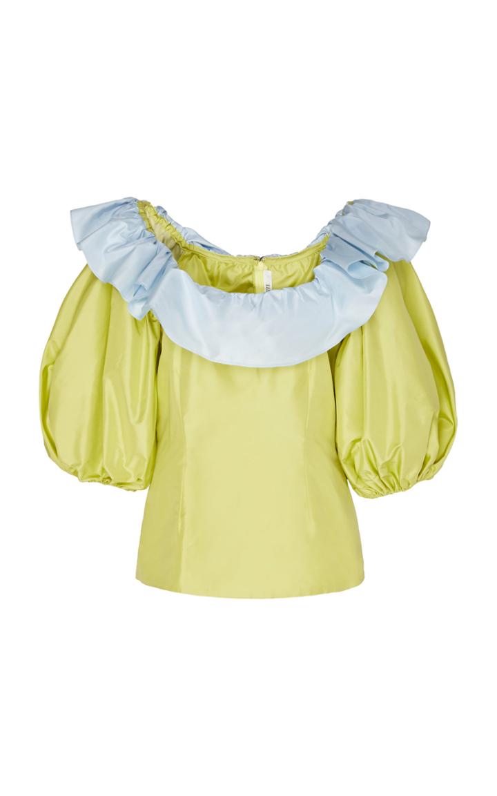 Moda Operandi Rodarte Colorblock Ruffled Top Size: Xs