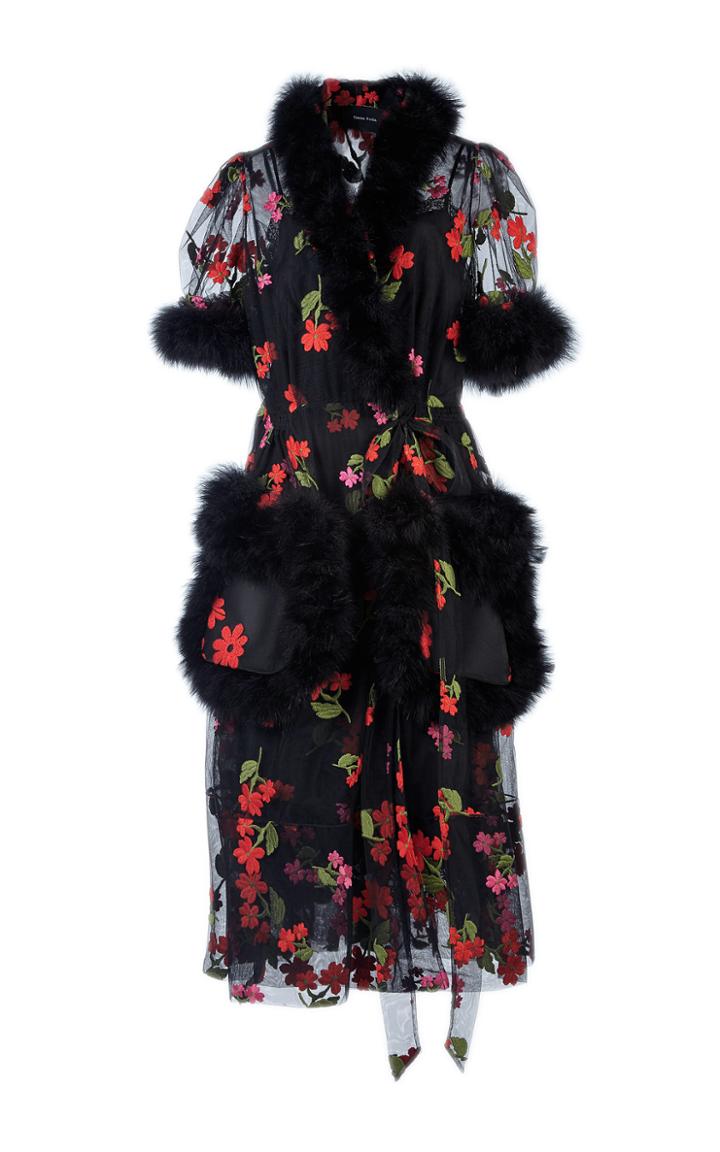 Simone Rocha Marabou Trimmed Wrap Dress