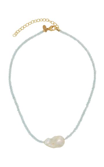Joie Digiovanni Gold-filled, Aquamarine And Pearl Necklace