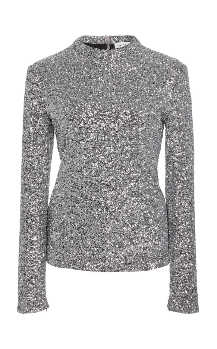 Moda Operandi Monse Sequined Mock Neck Top