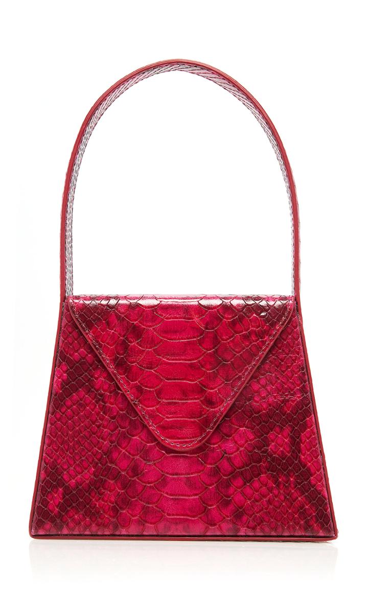 Moda Operandi L'afshar Liza Snake-effect Leather Top Handle Bag