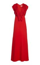 Moda Operandi Victoria Beckham Pleated Neckline Floor Length Dress Size: 6