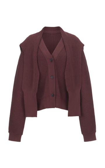 Le17 Septembre Oversized Draped Ribbed Cotton Cardigan