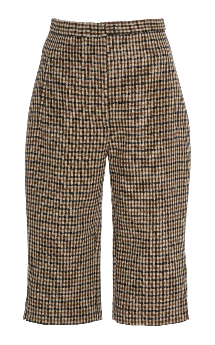 Khaite Ruby Plaid Wool-blend Shorts