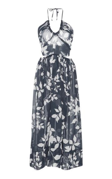 Lila Eugenie Ruched Floral Midi Dress
