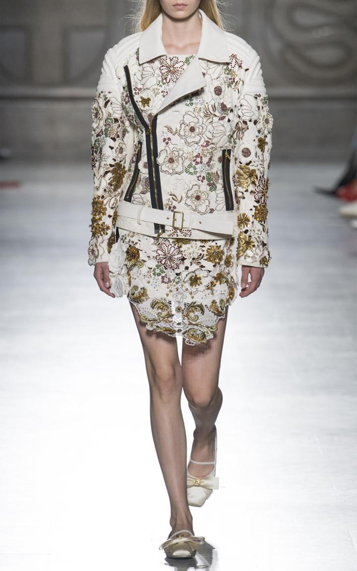 Fausto Puglisi Embellished Applique Leather Jacket