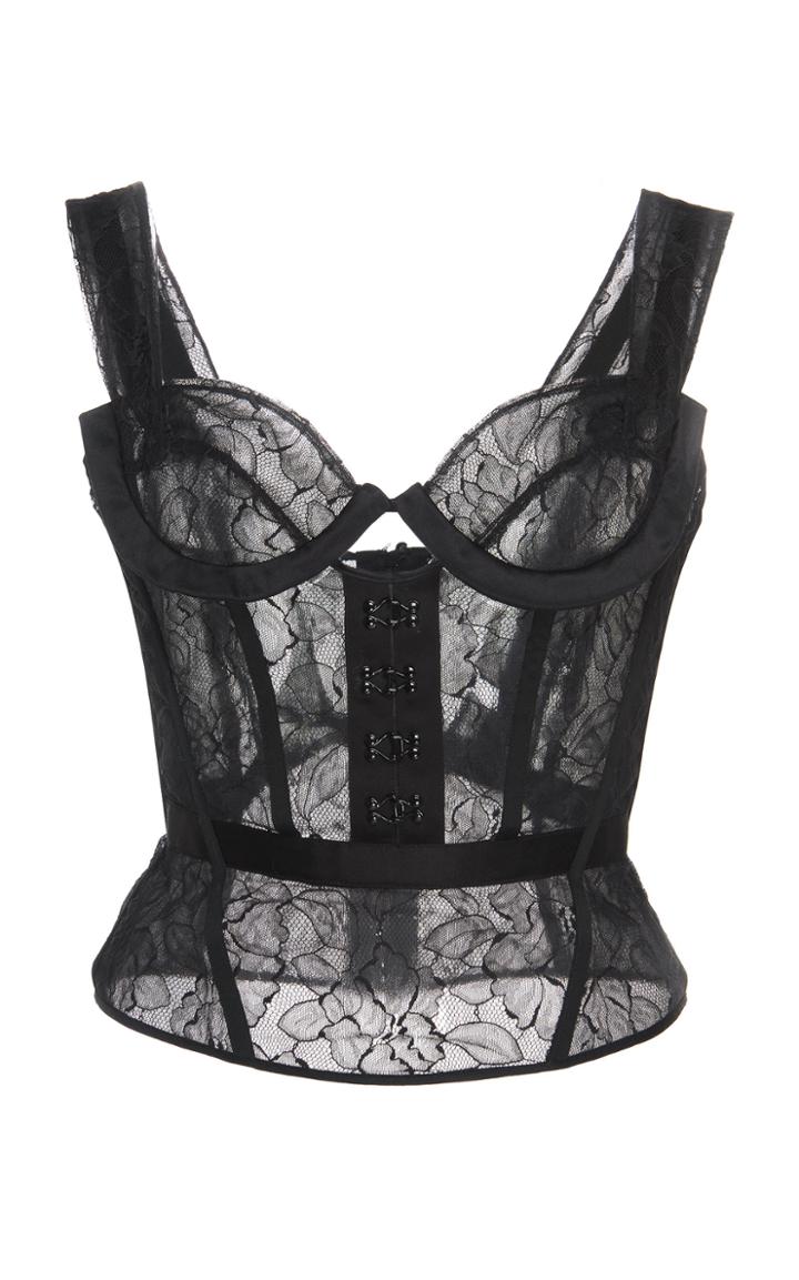 Olivier Theyskens Tybbie Sheer Lace Cotton-blend Corset Top