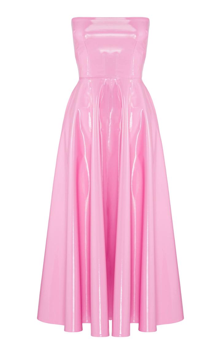 Alex Perry Powell A-line Vinyl Midi Dress