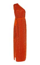 Retrofte Vivien Belted Cold-shoulder Georgette Dress