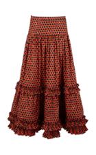 La Doublej Salsa Ruffled Cotton Skirt